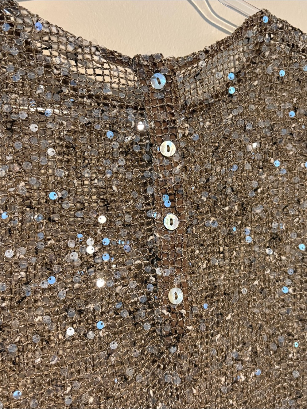 VRG GRL Ivette sheer sequin midi cover up dress in mocha - Picture 9 of 11